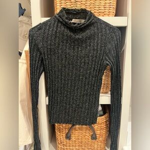 Enza Costa Black Turtleneck glitter top